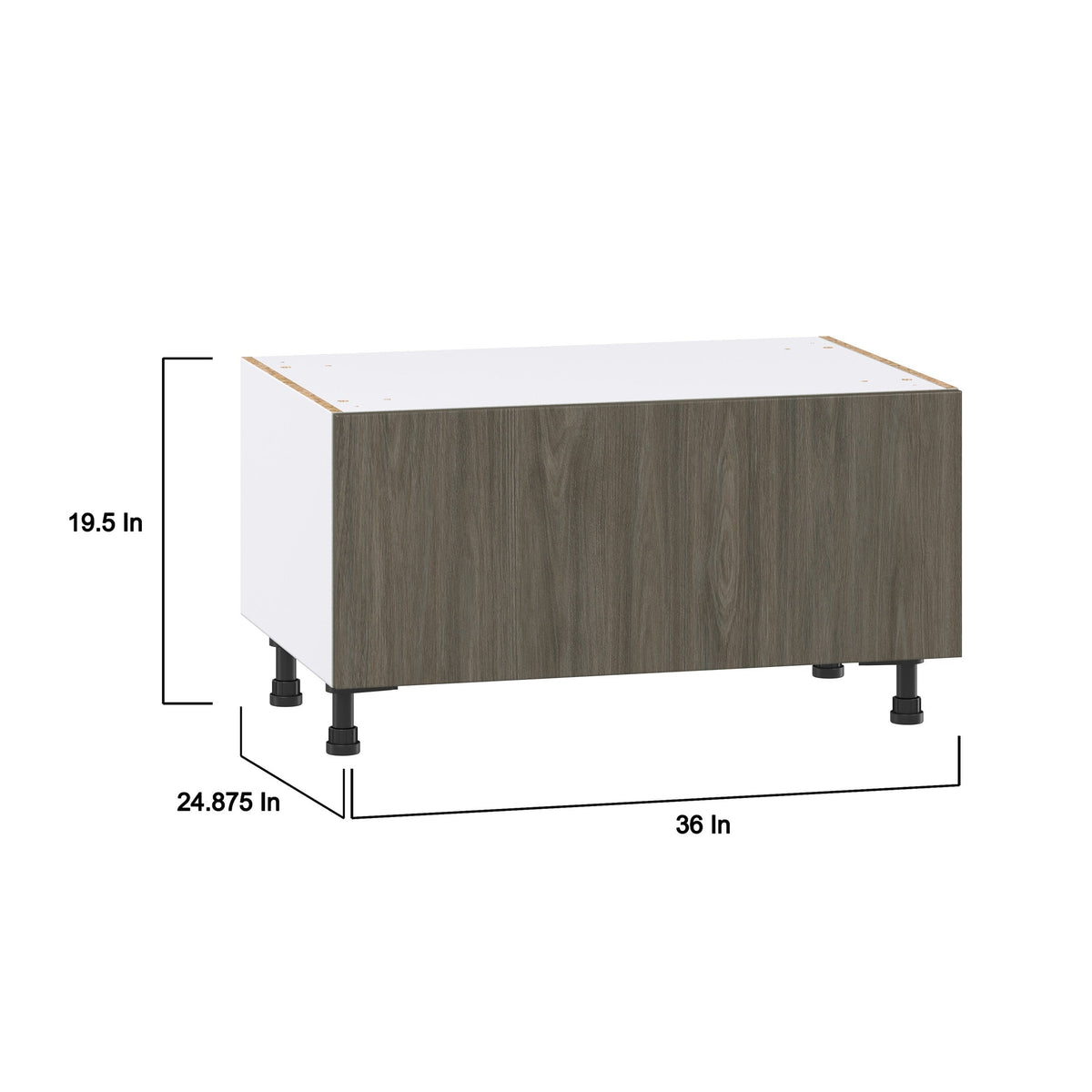 Hugo&Borg Savane 36-in W x 19.5-in H x 24-in D Textmel 1-Drawer Base Fully Assembled Cabinet (Flat Panel Style)