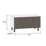 Hugo&Borg Savane 36-in W x 19.5-in H x 24-in D Textmel 1-Drawer Base Fully Assembled Cabinet (Flat Panel Style)