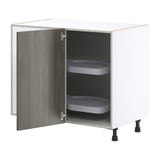 Hugo&Borg Savane 39-in W x 34.5-in H x 25-in D Textmel Blind Corner Base Fully Assembled Cabinet (Flat Panel Slab Style)