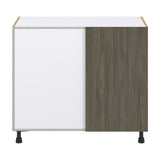 Hugo&Borg Savane 39-in W x 34.5-in H x 25-in D Textmel Blind Corner Base Fully Assembled Cabinet (Flat Panel Slab Style)