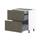 Hugo&Borg Savane 30-in W x 34.5-in H x 24-in D Textmel 3-Drawer Base Fully Assembled Cabinet (Flat Panel Style)