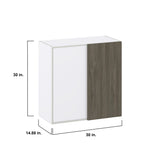 Hugo&Borg Savane 30-in W x 30-in H x 14-in D Textmel Wall Fully Assembled Cabinet (Flat Panel Slab Door Style)