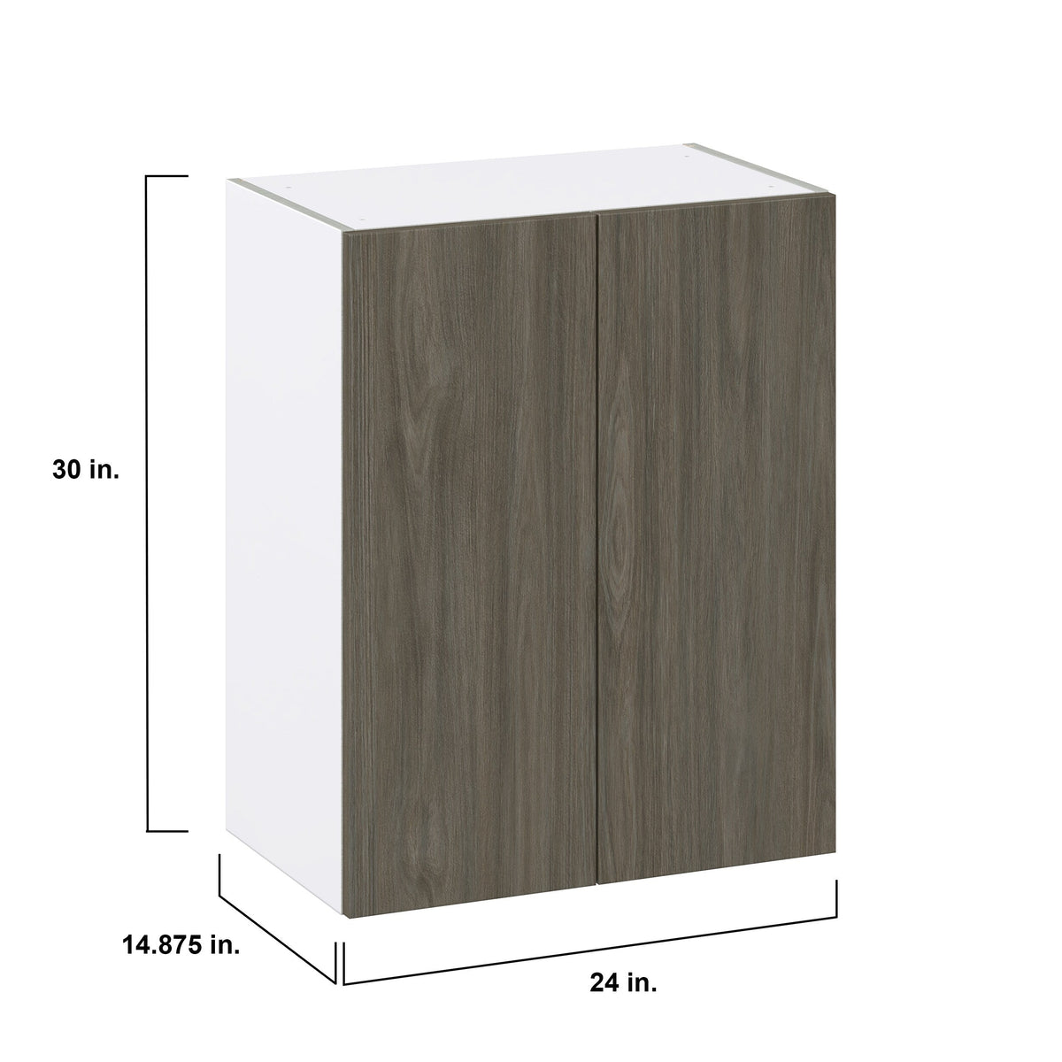 Hugo&Borg Savane 24-in W x 30-in H x 14-in D Textmel Wall Fully Assembled Cabinet (Flat Panel Slab Door Style)