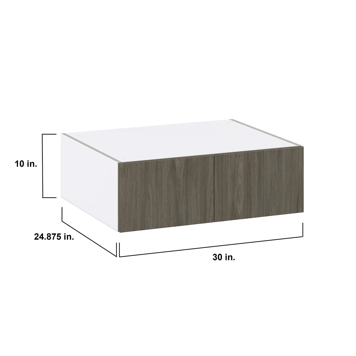 Hugo&Borg Savane 30-in W x 10-in H x 24-in D Textmel Wall Fully Assembled Cabinet (Flat Panel Slab Door Style)