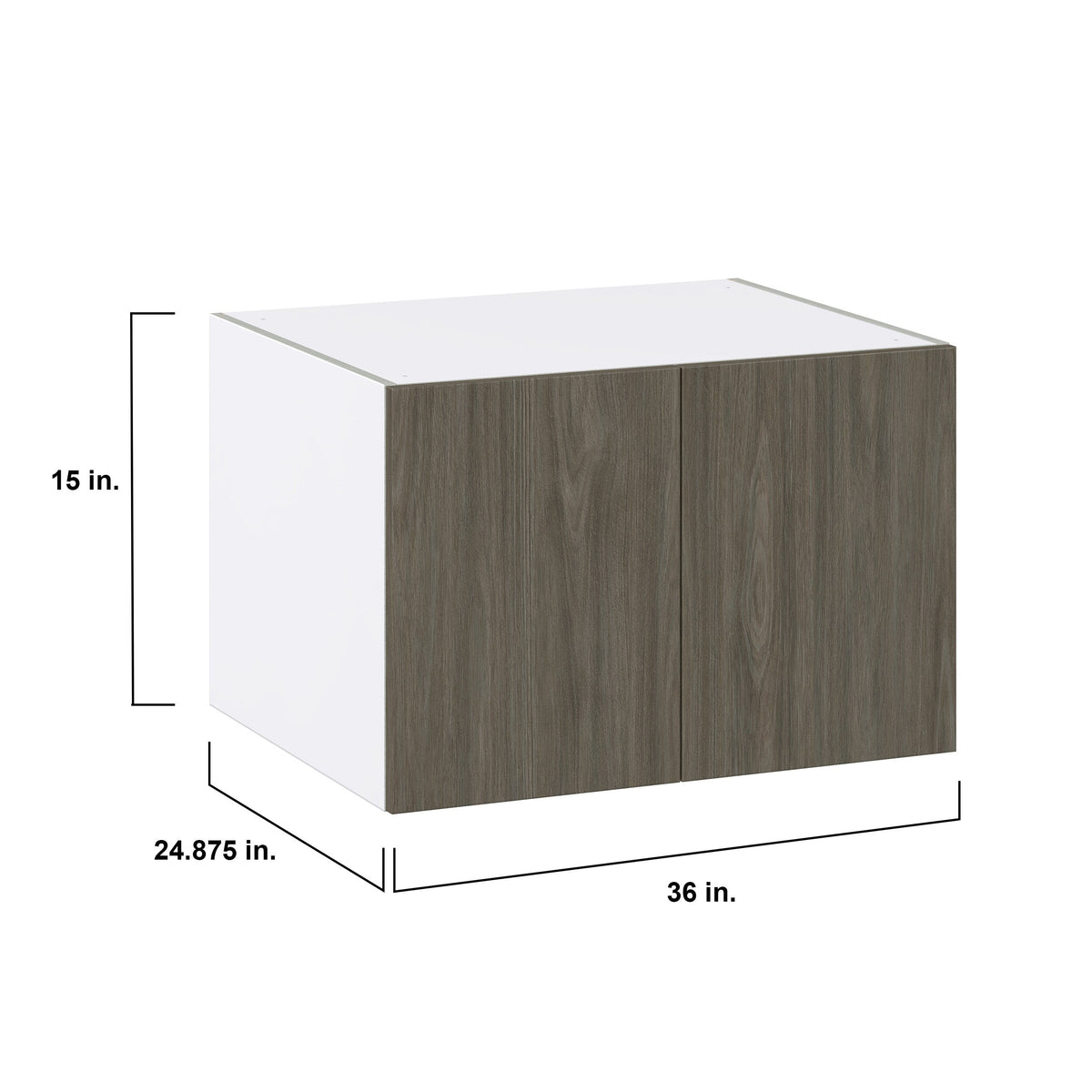 Hugo&Borg Savane 36-in W x 15-in H x 24-in D Textmel Wall Fully Assembled Cabinet (Flat Panel Slab Door Style)