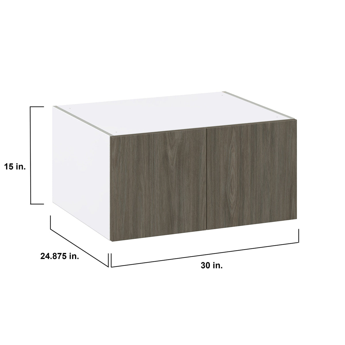 Hugo&Borg Savane 30-in W x 15-in H x 24-in D Textmel Wall Fully Assembled Cabinet (Flat Panel Slab Door Style)