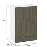 Hugo&Borg Savane 24-in W x 35-in H x 14-in D Textmel Wall Fully Assembled Cabinet (Flat Panel Slab Door Style)