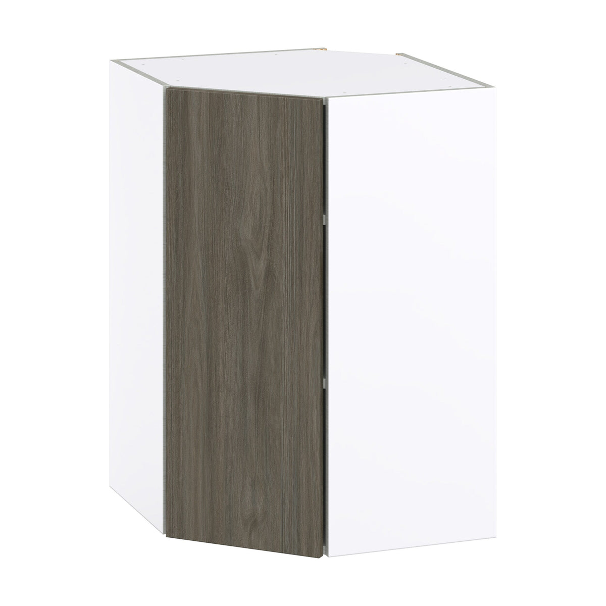 Hugo&Borg Savane 24-in W x 35-in H x 14-in D Textmel Diagonal Corner Wall Fully Assembled Cabinet (Flat Panel Slab Style)