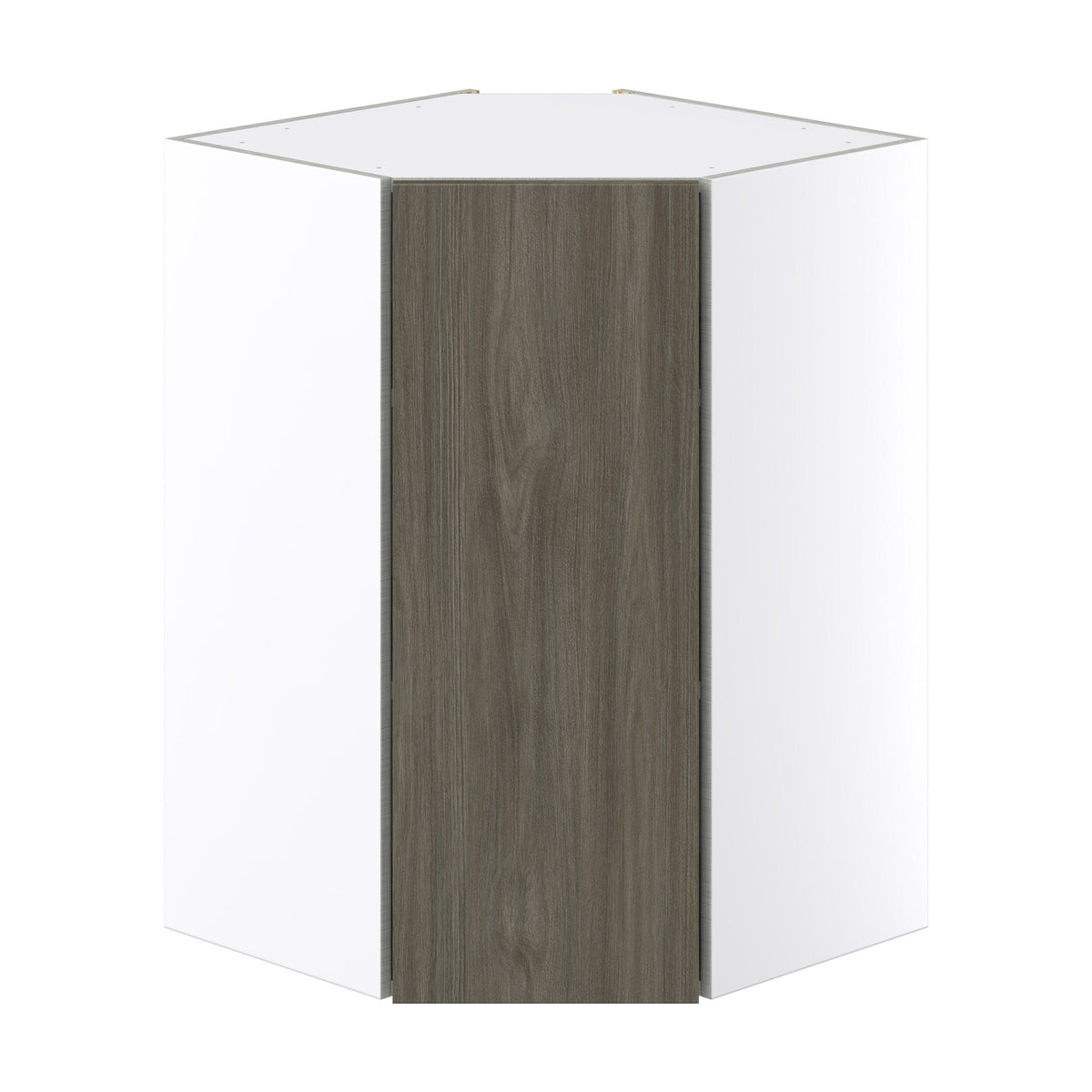 Hugo&Borg Savane 24-in W x 35-in H x 14-in D Textmel Diagonal Corner Wall Fully Assembled Cabinet (Flat Panel Slab Style)