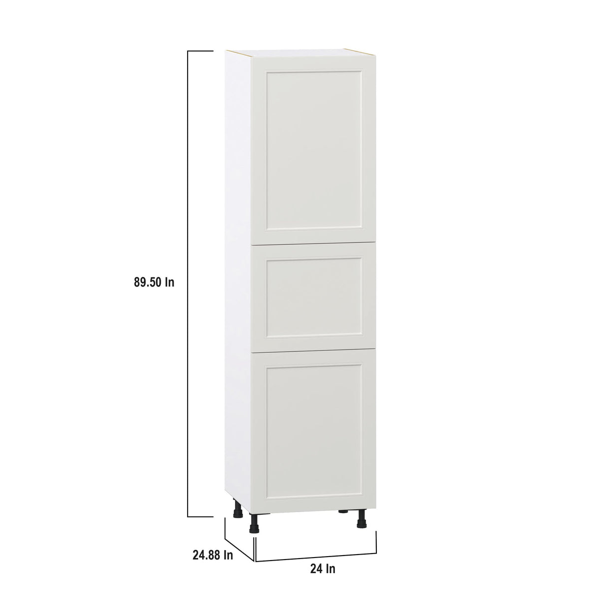 Hugo&Borg Belcourt 24-in W x 89.5-in H x 24-in D Gray Painted Pantry Fully Assembled Cabinet (Recessed Panel Shaker Door Style)