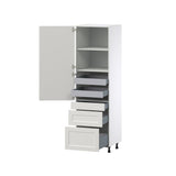Hugo&Borg Belcourt 24-in W x 84.5-in H x 24-in D Gray Painted 5-Drawer Pantry Fully Assembled Cabinet (Recessed Panel Shaker Style)