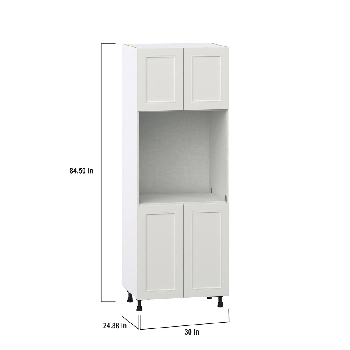Hugo&Borg Belcourt 30-in W x 84.5-in H x 24-in D Gray Painted Single Oven Pantry Fully Assembled Cabinet (Recessed Panel Shaker Style)