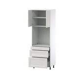 Hugo&Borg Belcourt 30-in W x 89.5-in H x 24-in D Gray Painted 3-Drawers Single Oven Pantry Fully Assembled Cabinet (Recessed Panel Shaker Style)