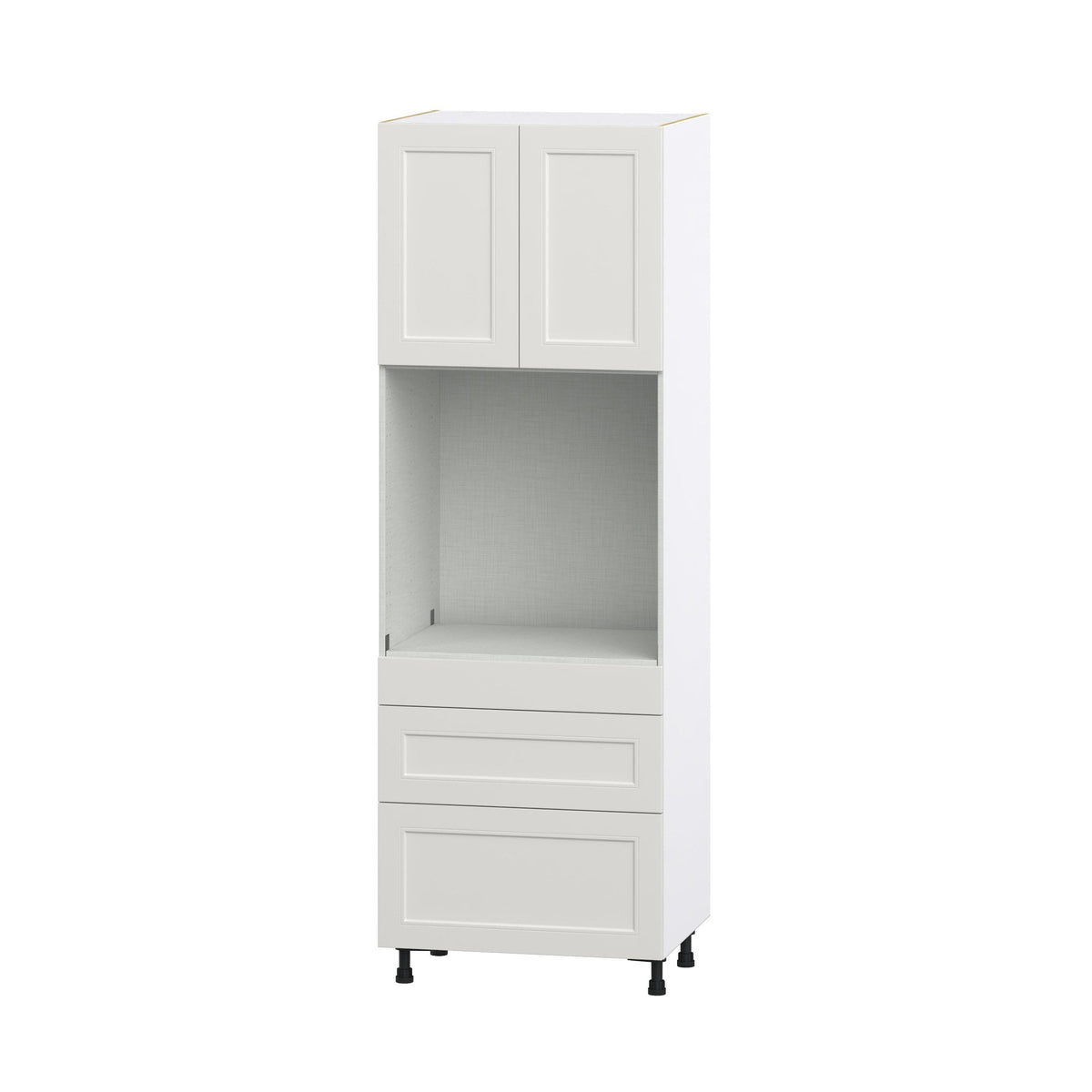 Hugo&Borg Belcourt 30-in W x 89.5-in H x 24-in D Gray Painted 3-Drawers Single Oven Pantry Fully Assembled Cabinet (Recessed Panel Shaker Style)
