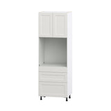 Hugo&Borg Belcourt 30-in W x 89.5-in H x 24-in D Gray Painted 3-Drawers Single Oven Pantry Fully Assembled Cabinet (Recessed Panel Shaker Style)