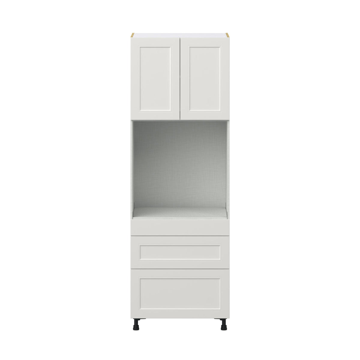 Hugo&Borg Belcourt 30-in W x 89.5-in H x 24-in D Gray Painted 3-Drawers Single Oven Pantry Fully Assembled Cabinet (Recessed Panel Shaker Style)