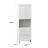 Hugo&Borg Belcourt 30-in W x 89.5-in H x 24-in D Gray Painted 3-Drawers Pantry Fully Assembled Cabinet (Recessed Panel Shaker Style)