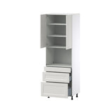 Hugo&Borg Belcourt 30-in W x 89.5-in H x 24-in D Gray Painted 3-Drawers Pantry Fully Assembled Cabinet (Recessed Panel Shaker Style)
