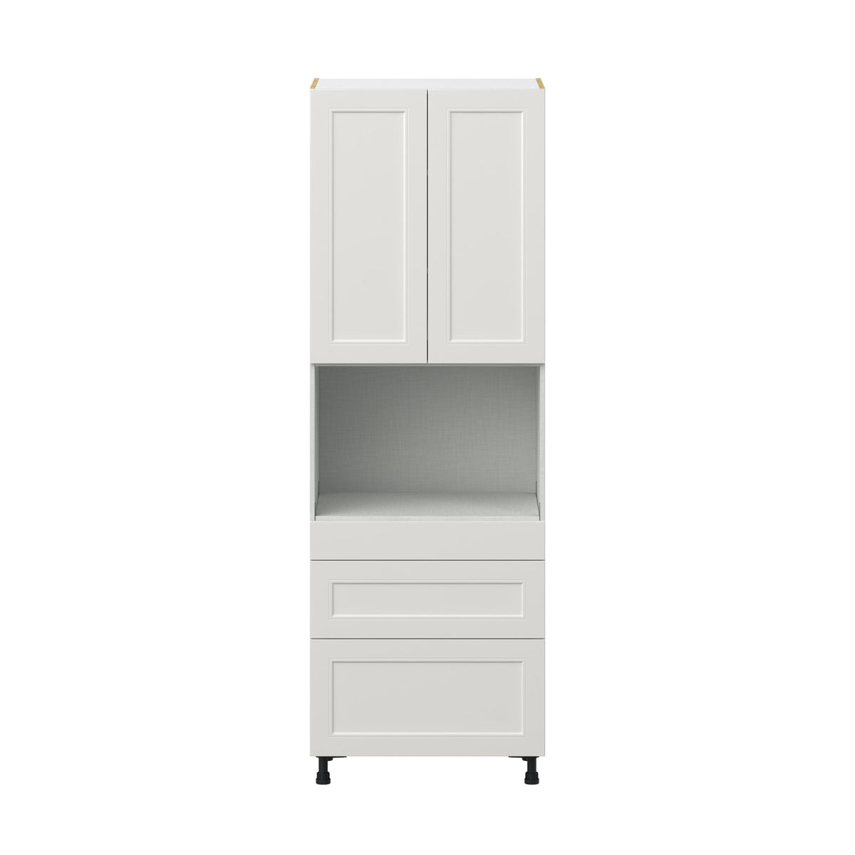 Hugo&Borg Belcourt 30-in W x 89.5-in H x 24-in D Gray Painted 3-Drawers Pantry Fully Assembled Cabinet (Recessed Panel Shaker Style)