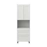 Hugo&Borg Belcourt 30-in W x 89.5-in H x 24-in D Gray Painted 3-Drawers Pantry Fully Assembled Cabinet (Recessed Panel Shaker Style)