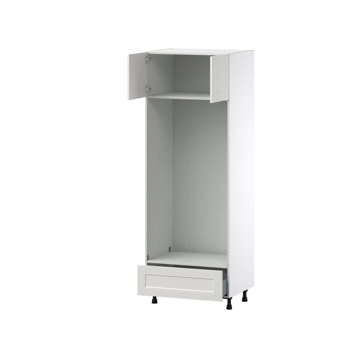 Hugo&Borg Belcourt 30-in W x 84.5-in H x 24-in D Gray Painted 1-Drawer Single or Double Oven Pantry Fully Assembled Cabinet (Recessed Panel Shaker Style)