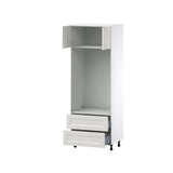 Hugo&Borg Belcourt 30-in W x 84.5-in H x 24-in D Gray Painted 2-Drawers Microwave Pantry Fully Assembled Cabinet (Recessed Panel Shaker Style)
