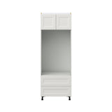 Hugo&Borg Belcourt 30-in W x 84.5-in H x 24-in D Gray Painted 2-Drawers Microwave Pantry Fully Assembled Cabinet (Recessed Panel Shaker Style)