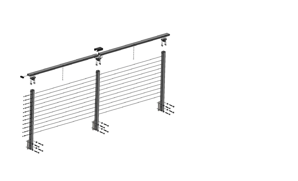 CityPost Face Mount x 36-in Grey Steel Deck Cable Rail Kit
