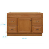 Project Source 48-in Golden Bathroom Vanity Base Cabinet without Top