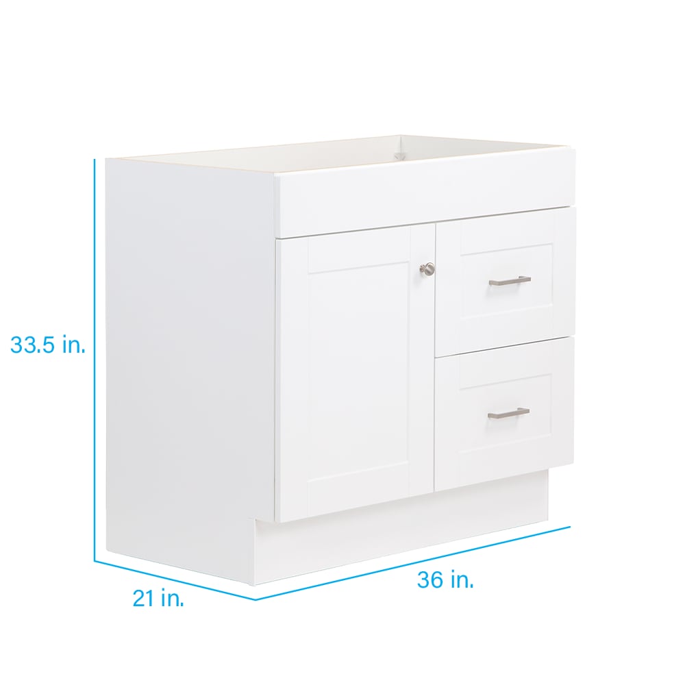 Project Source 36-in White Bathroom Vanity Cabinet (Base Only, Without Top)