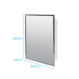 Project Source 16.13-in x 20.13-in Surface/Recessed Mount Stainless Steel Mirrored Medicine Cabinet