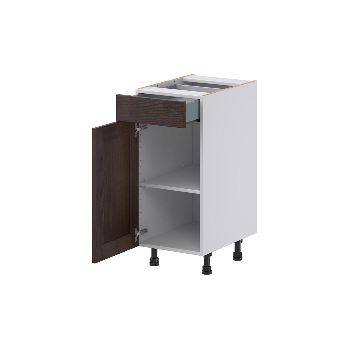 Hugo&Borg 15-in W x 34.5-in H x 21-in D Wood 1-Drawer Base Fully Assembled Cabinet (Recessed Panel Shaker Style)