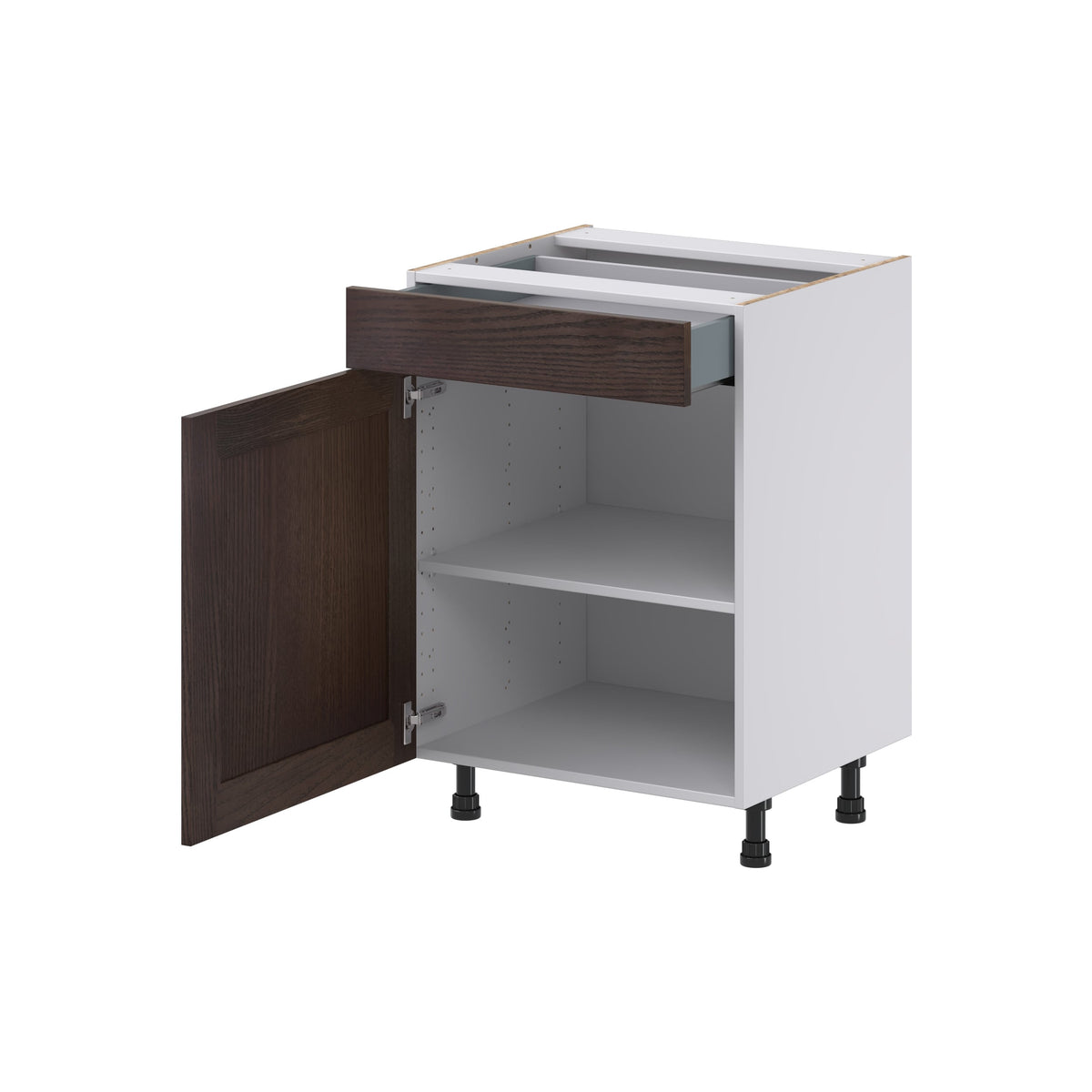 Hugo&Borg 24-in W x 34.5-in H x 21-in D Wood 1-Drawer Base Fully Assembled Cabinet (Recessed Panel Shaker Style)