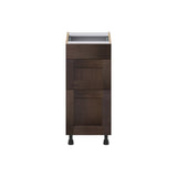Hugo&Borg 15-in W x 34.5-in H x 21-in D Wood 3-Drawer Base Fully Assembled Cabinet (Recessed Panel Style)