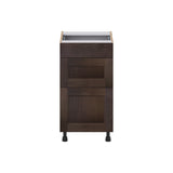 Hugo&Borg 18-in W x 34.5-in H x 21-in D Wood 3-Drawer Base Fully Assembled Cabinet (Recessed Panel Style)