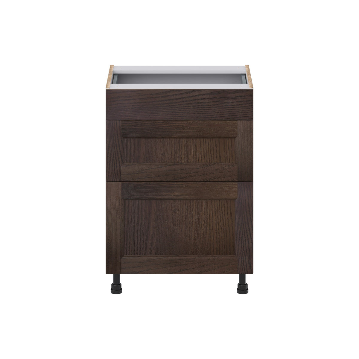 Hugo&Borg 24-in W x 34.5-in H x 21-in D Wood 3-Drawer Base Fully Assembled Cabinet (Recessed Panel Style)