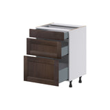 Hugo&Borg 24-in W x 34.5-in H x 21-in D Wood 3-Drawer Base Fully Assembled Cabinet (Recessed Panel Style)