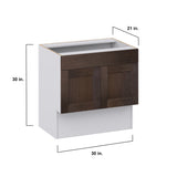 Hugo&Borg 30-in W x 30-in H x 21-in D Wood Sink Base Fully Assembled Cabinet (Recessed Panel Shaker Style)