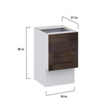 Hugo&Borg 18-in W x 30-in H x 21-in D Wood 3-Drawer Base Fully Assembled Cabinet (Recessed Panel Style)