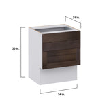 Hugo&Borg 24-in W x 30-in H x 21-in D Wood 3-Drawer Base Fully Assembled Cabinet (Recessed Panel Style)