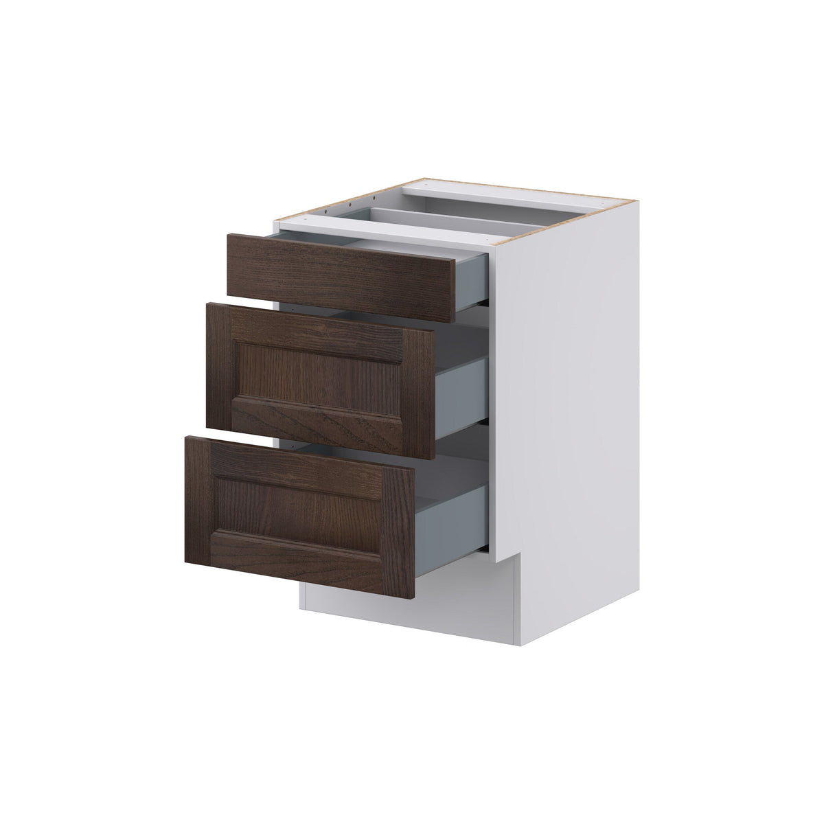 Hugo&Borg 21-in W x 32.5-in H x 24-in D Wood 3-Drawer Base Fully Assembled Cabinet (Recessed Panel Style)