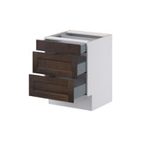 Hugo&Borg 24-in W x 32.5-in H x 23-in D Wood 3-Drawer Base Fully Assembled Cabinet (Recessed Panel Style)