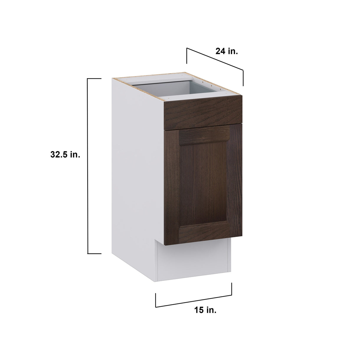 Hugo&Borg Montclaire 15-in W x 34.5-in H x 24-in D Wood 1-Drawer Base Fully Assembled Cabinet (Recessed Panel Shaker Style)