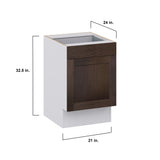 Hugo&Borg 21-in W x 34.5-in H x 24-in D Wood 1-Drawer Base Fully Assembled Cabinet (Recessed Panel Shaker Style)