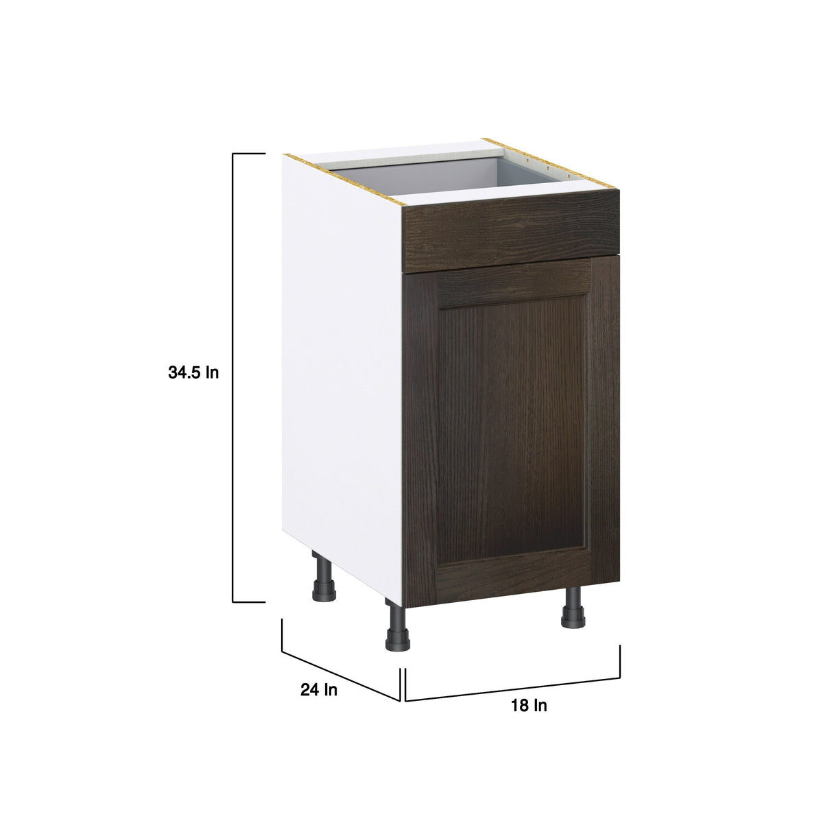 Hugo&Borg Montclaire 18-in W x 34.5-in H x 24-in D Wood 1-Drawer Base Fully Assembled Cabinet (Recessed Panel Shaker Style)