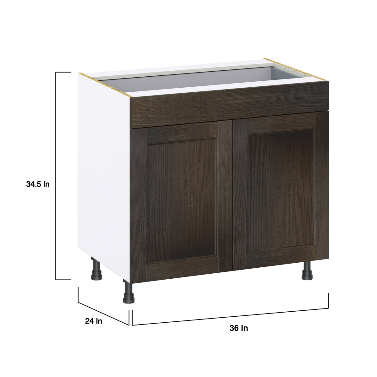 Hugo&Borg Montclaire 36-in W x 34.5-in H x 24-in D Wood 1-Drawer Base Fully Assembled Cabinet (Recessed Panel Shaker Style)