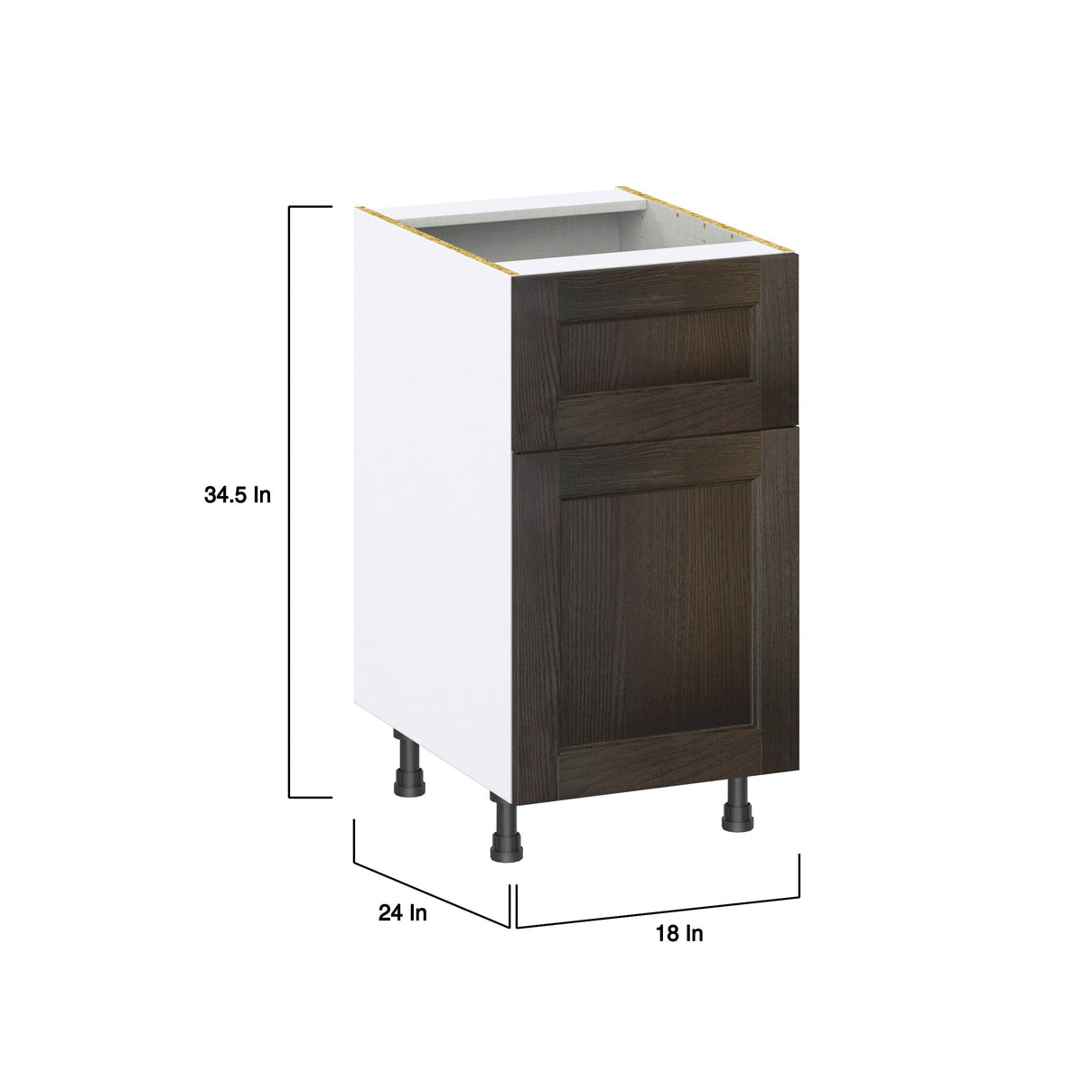 Hugo&Borg Montclaire 18-in W x 34.5-in H x 25-in D Wood 1-Drawer Base Fully Assembled Cabinet (Recessed Panel Shaker Style)