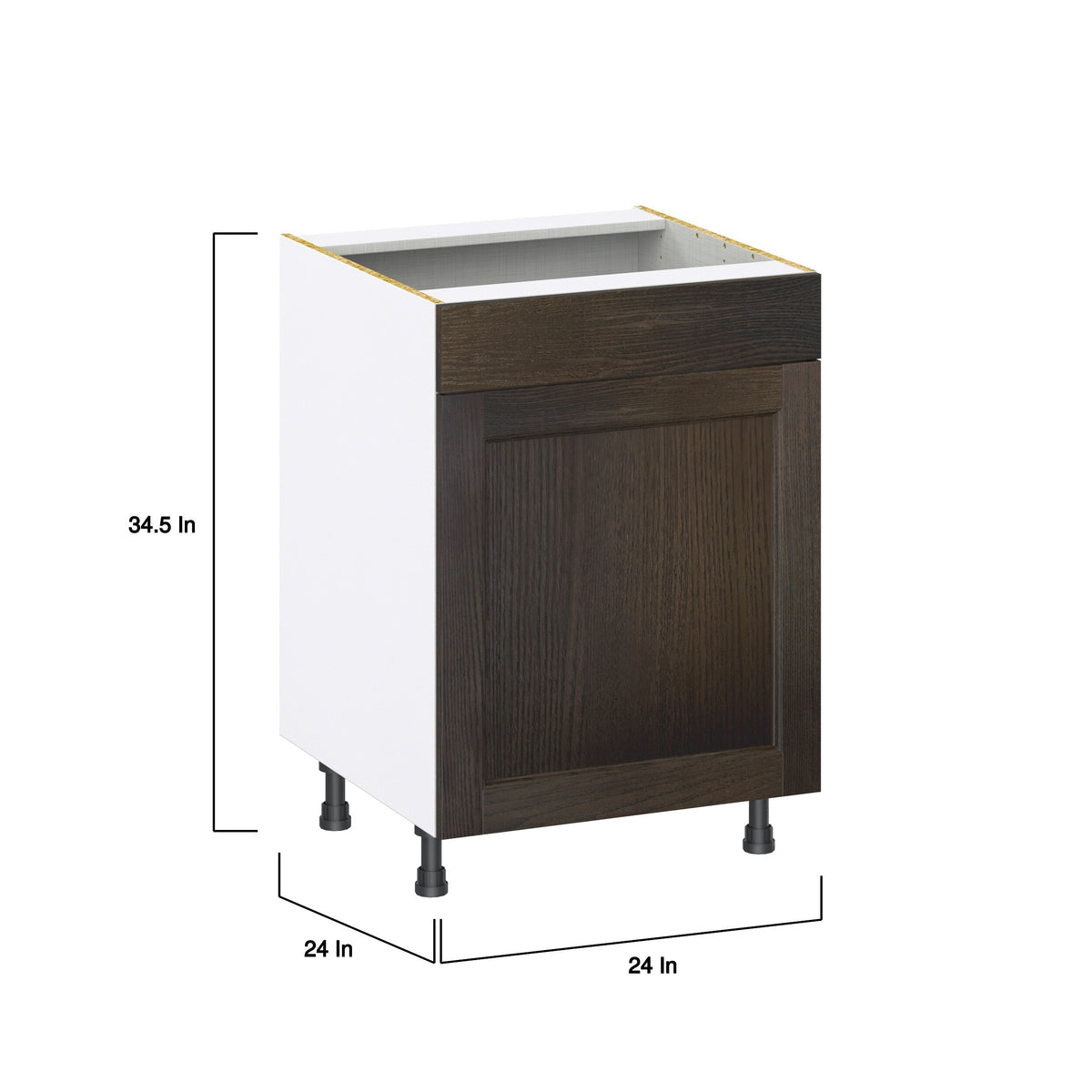 Hugo&Borg Montclaire 24-in W x 34.5-in H x 24-in D Wood Sink Base Fully Assembled Cabinet (Recessed Panel Shaker Style)