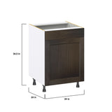 Hugo&Borg Montclaire 24-in W x 34.5-in H x 24-in D Wood Sink Base Fully Assembled Cabinet (Recessed Panel Shaker Style)