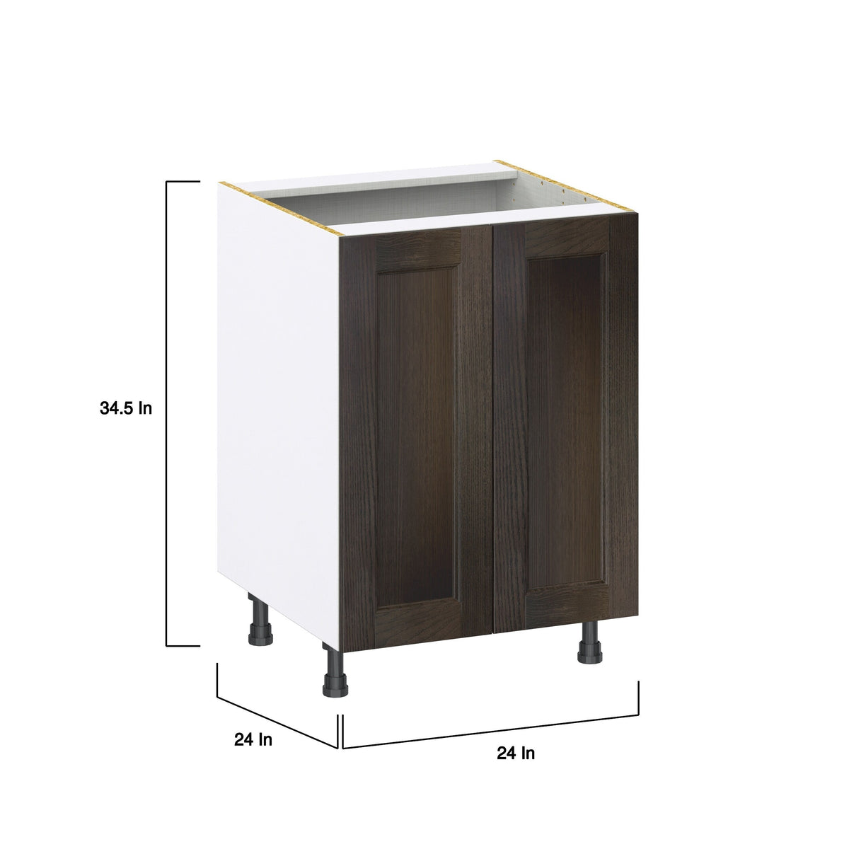 Hugo&Borg Montclaire 24-in W x 34.5-in H x 24-in D Wood Sink Base Fully Assembled Cabinet (Recessed Panel Shaker Style)